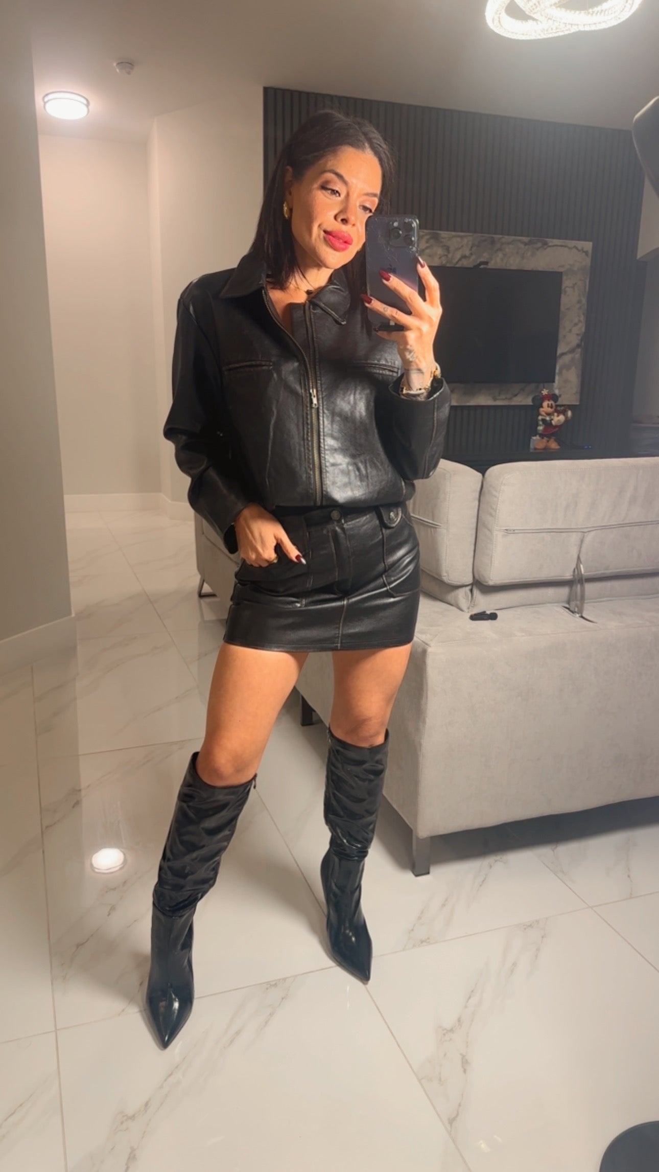 Leather skirt Set