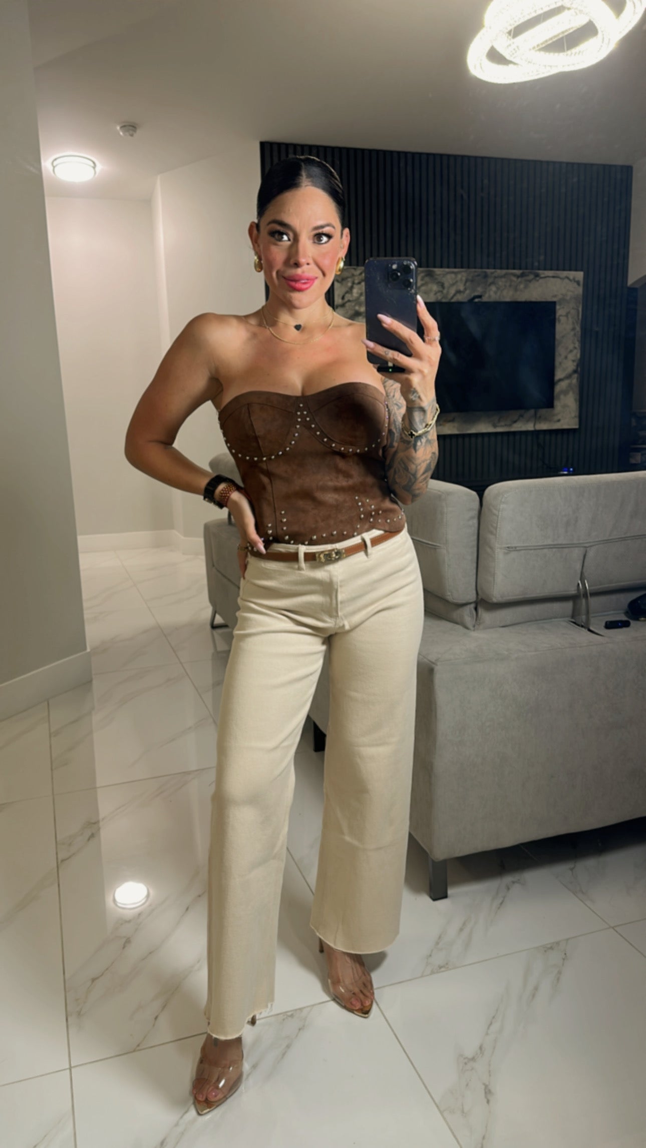 Brown straples Top