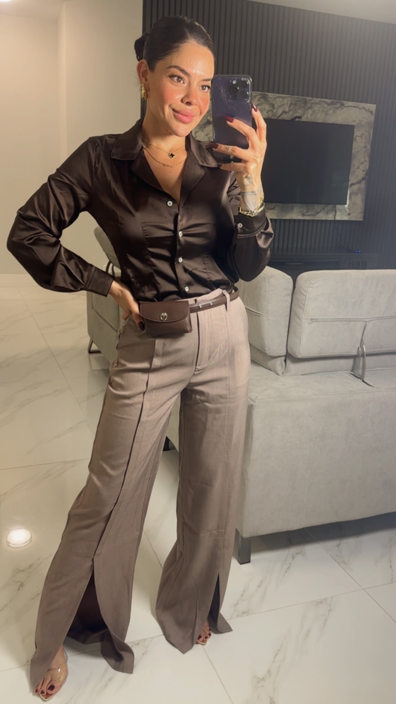 Satin Blusa