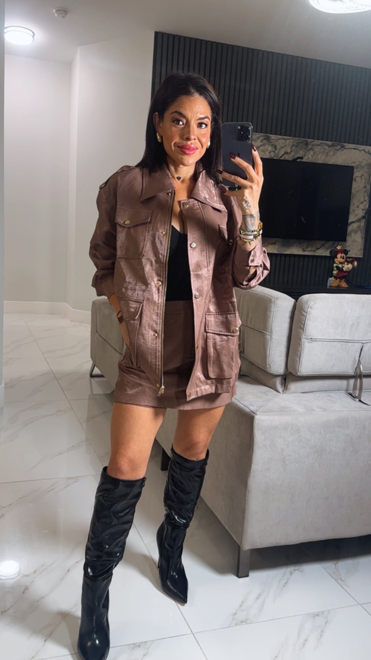 Rose gold skort set