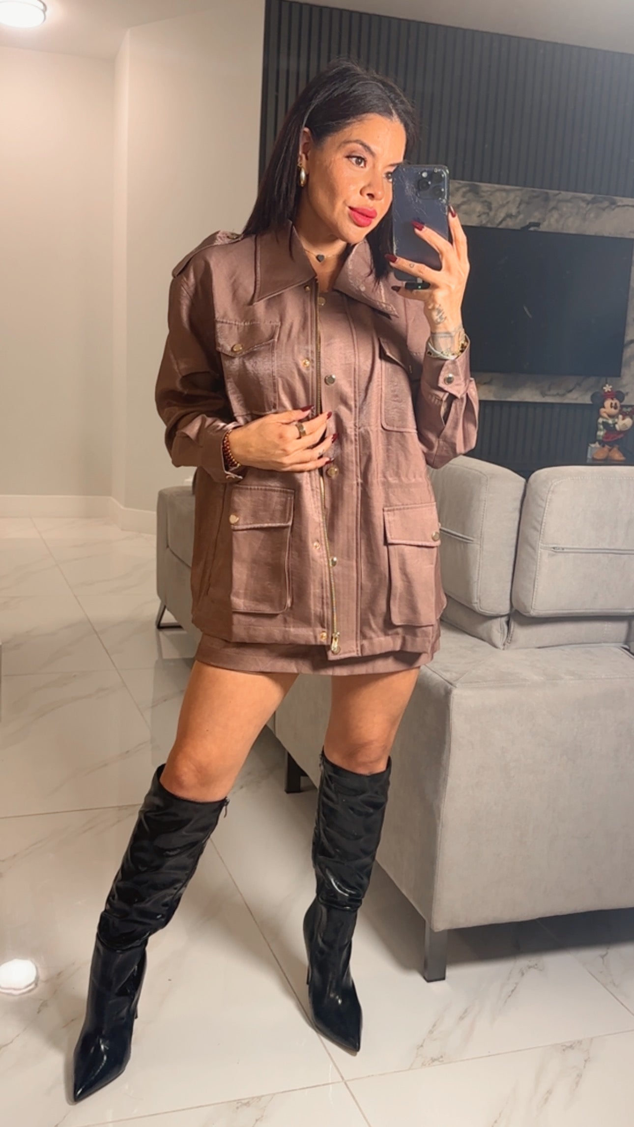 Rose gold skort set