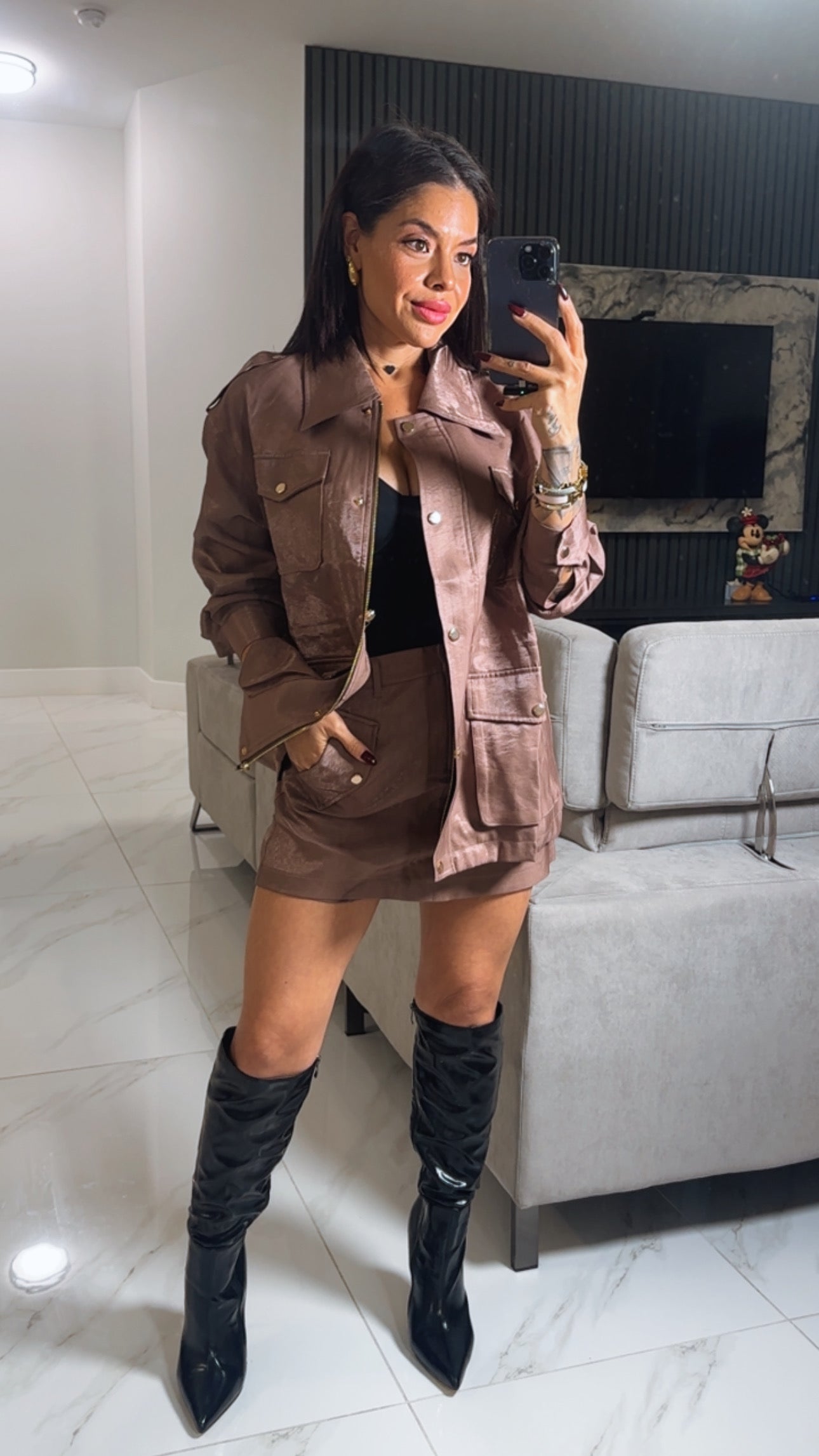 Rose gold skort set