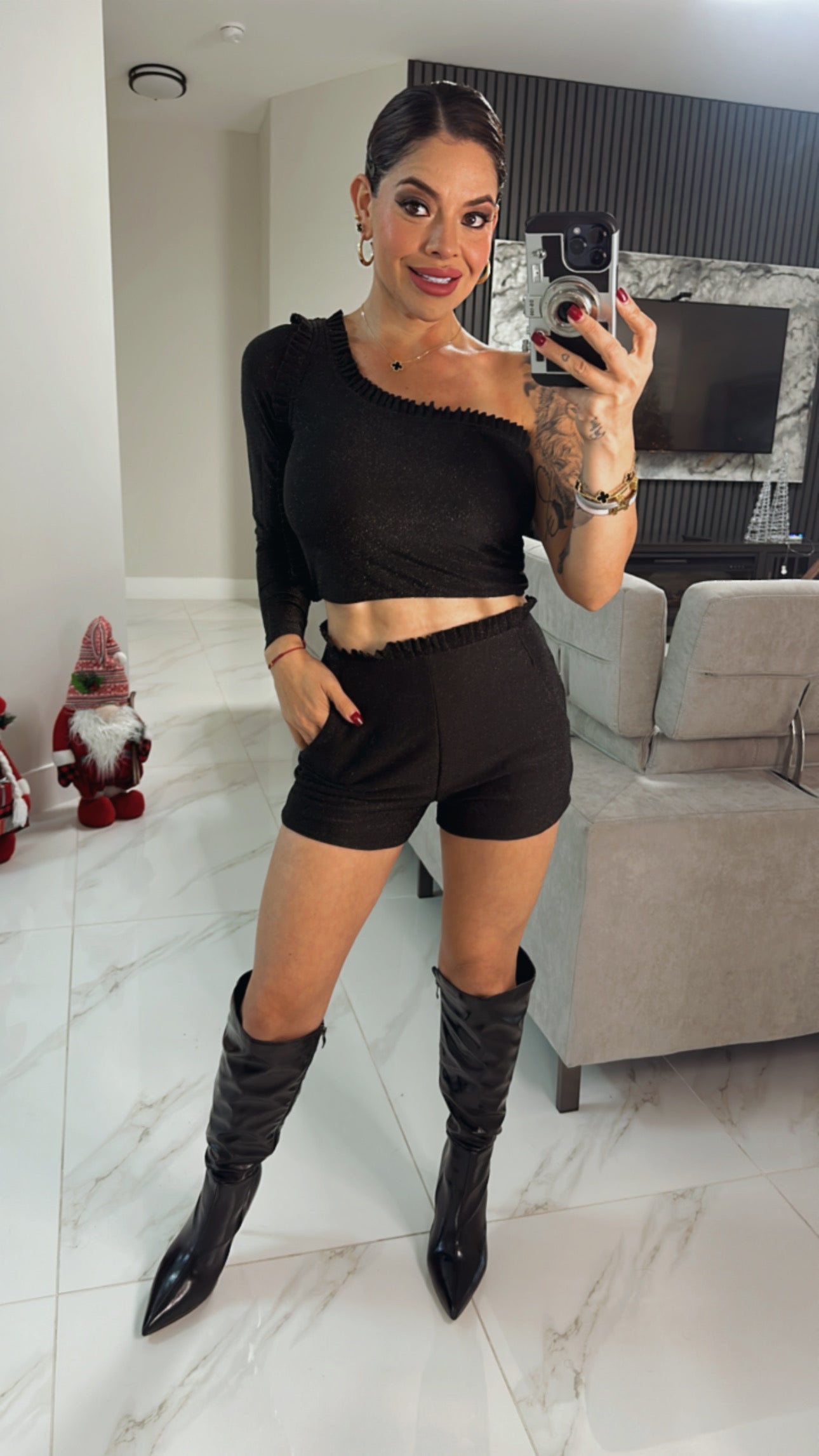 Black short set