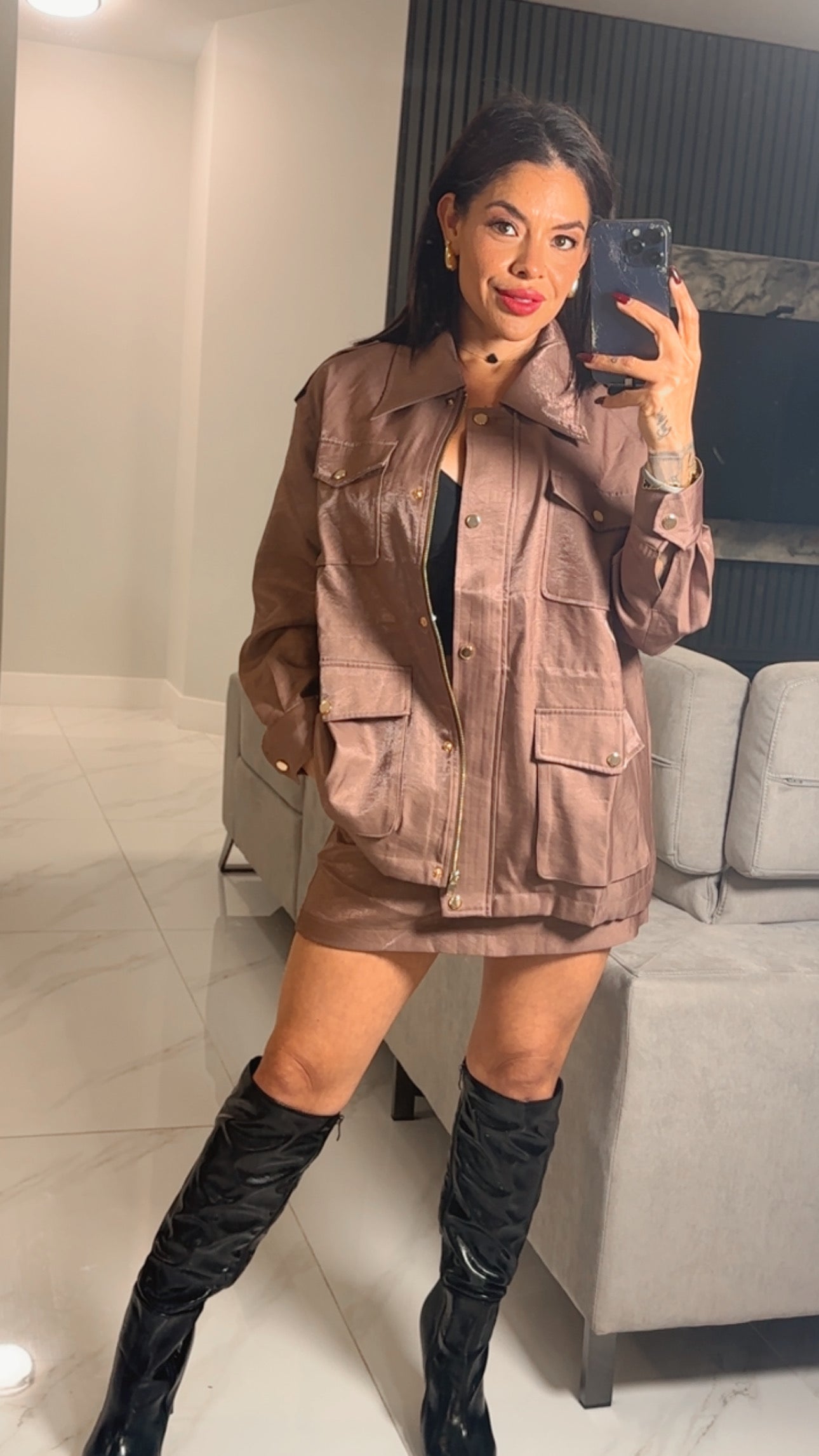 Rose gold skort set