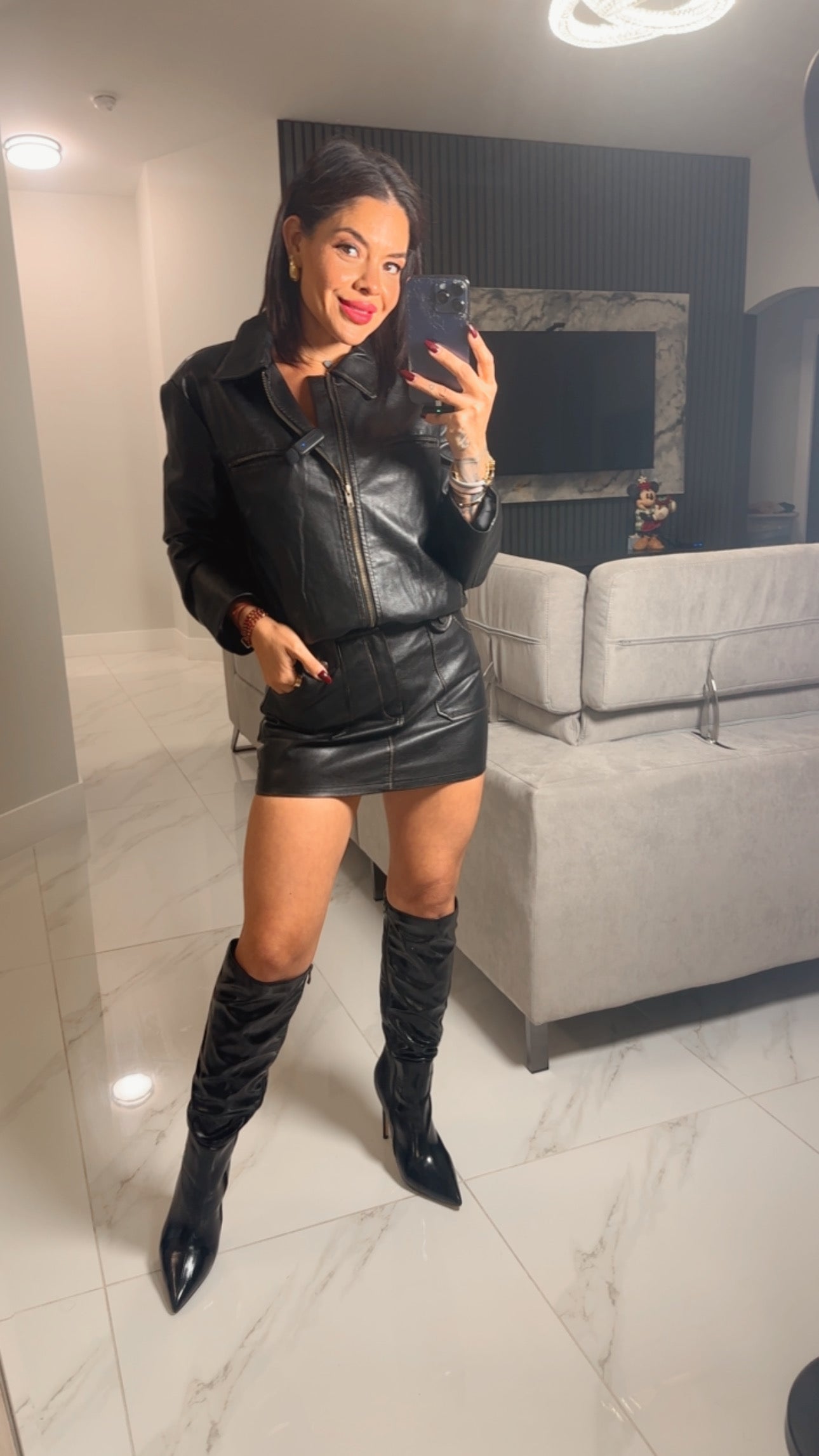 Leather skirt Set