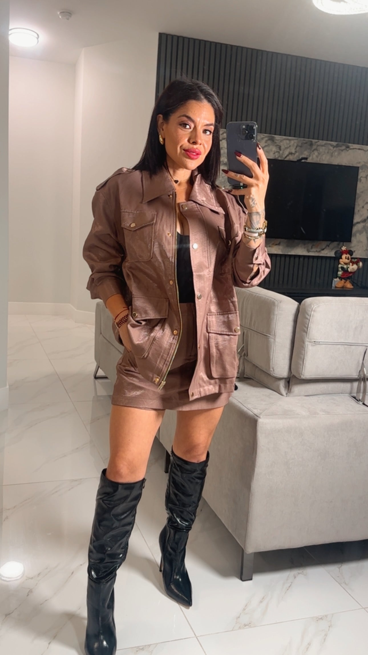 Rose gold skort set