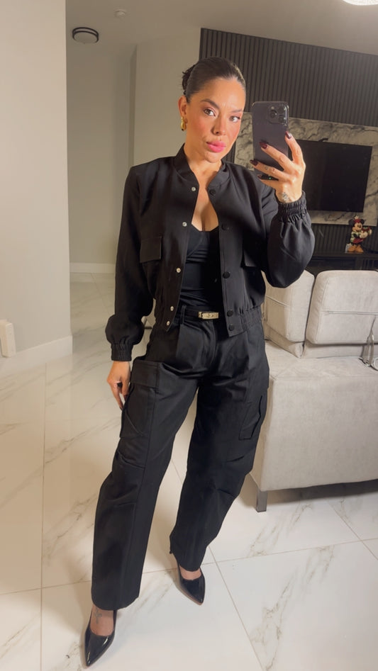 Tylor Cargo black pant