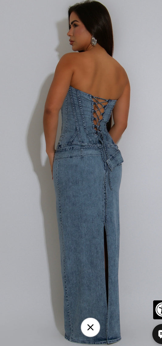 Kata Denim corset Dress