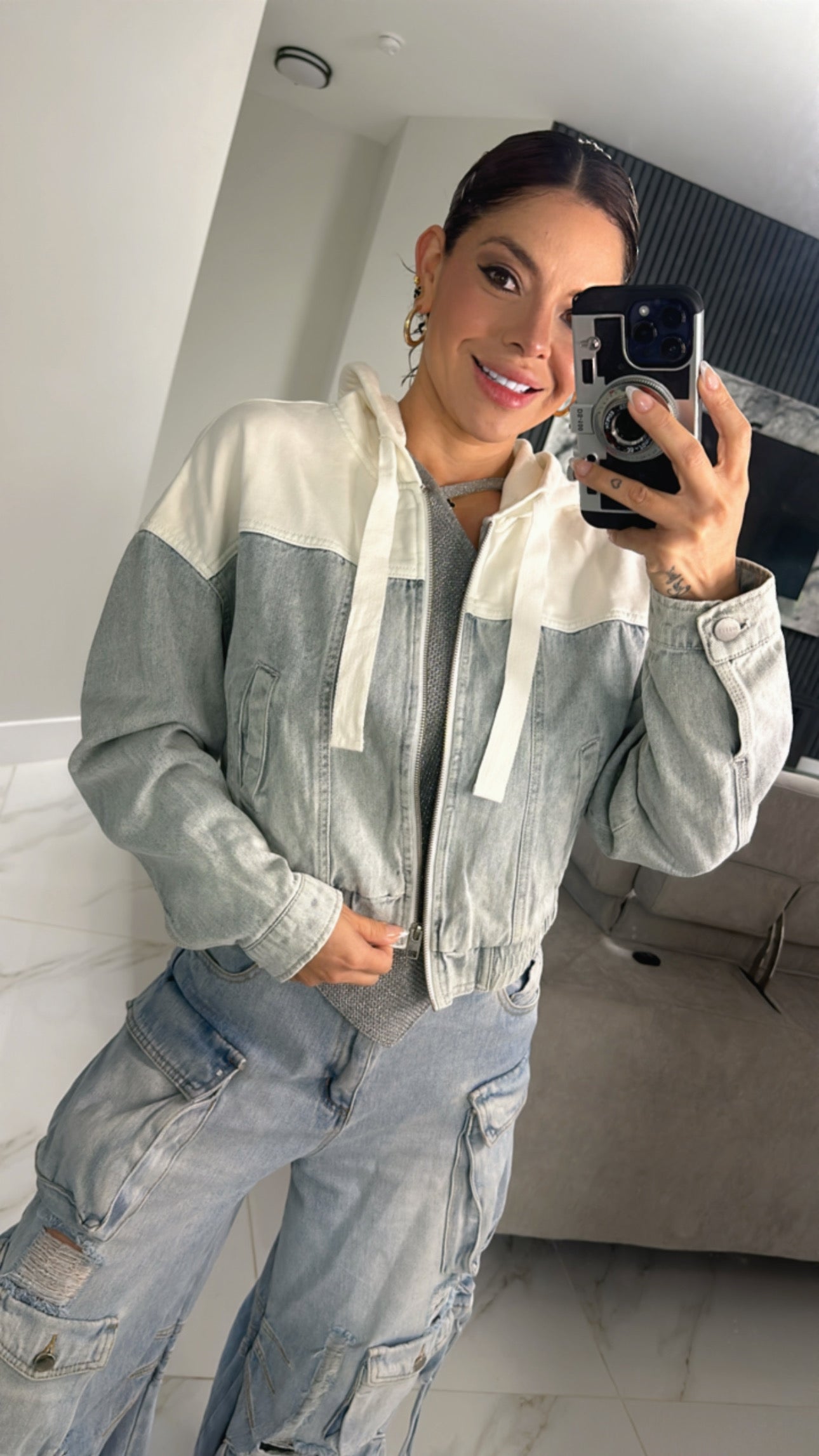 Denim combination Jacket