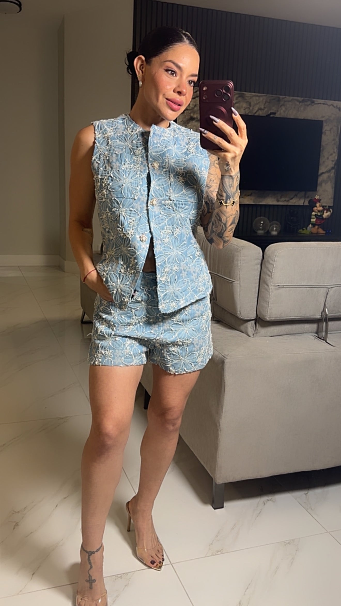 Leo Embroide Short set