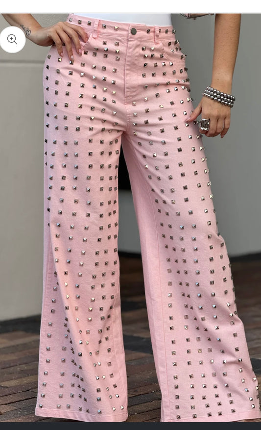 Pink Taches Jeans