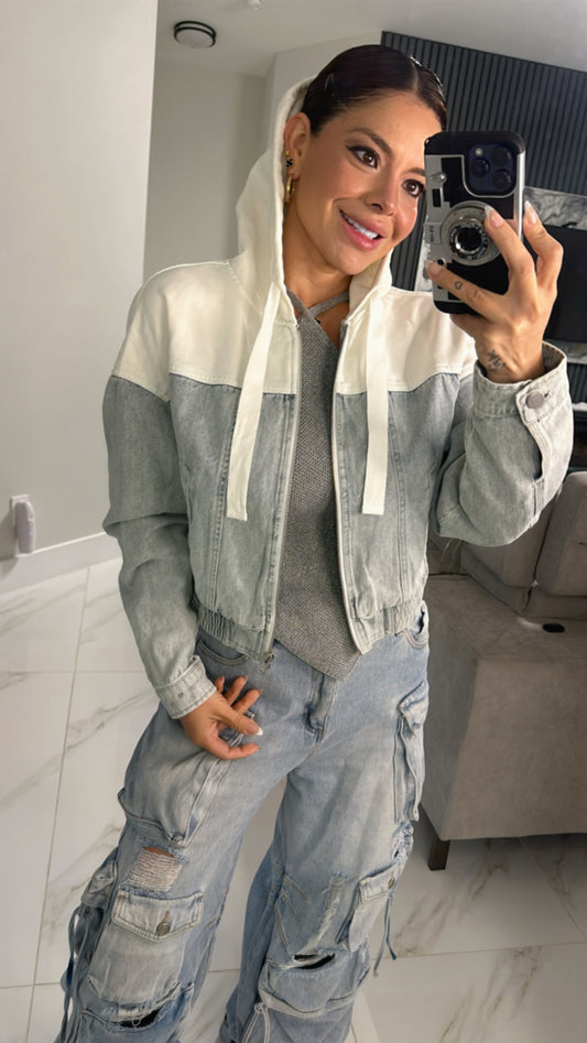 Denim combination Jacket