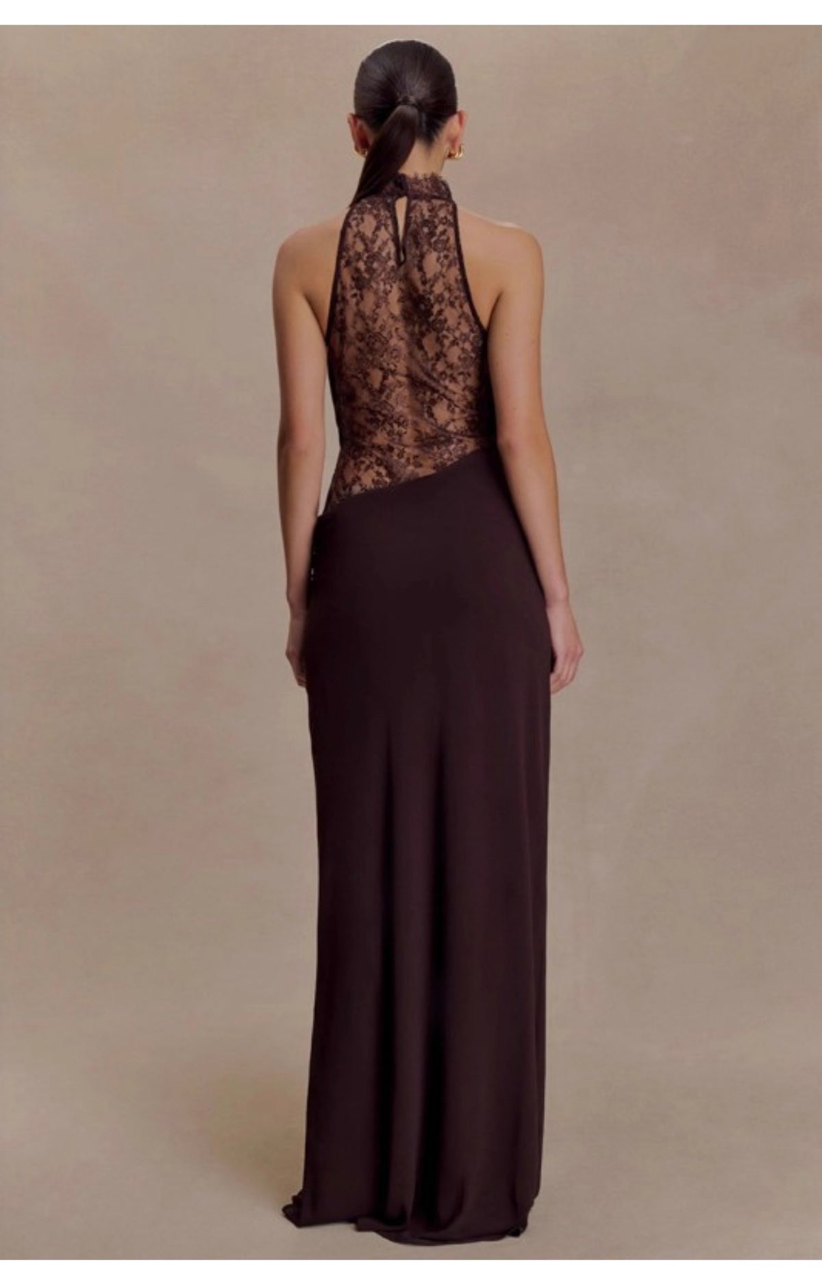 Lace contraste maxi dress