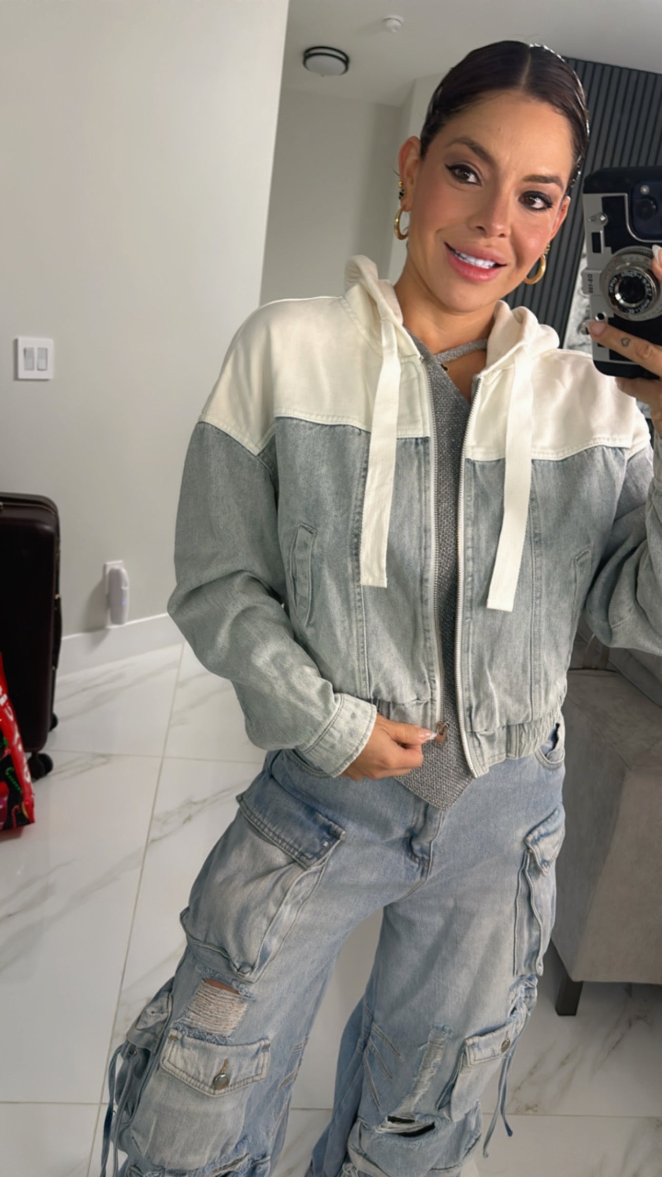 Denim combination Jacket