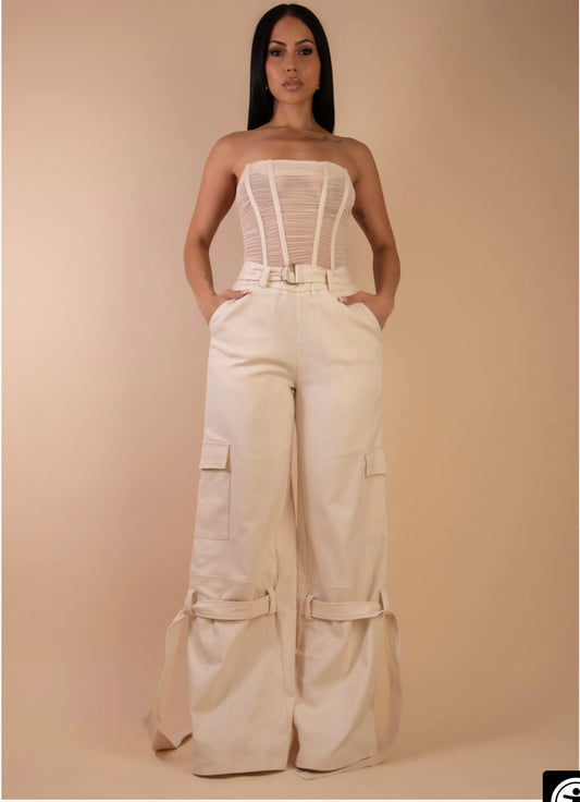 Mesh Cargo Jumpsuit