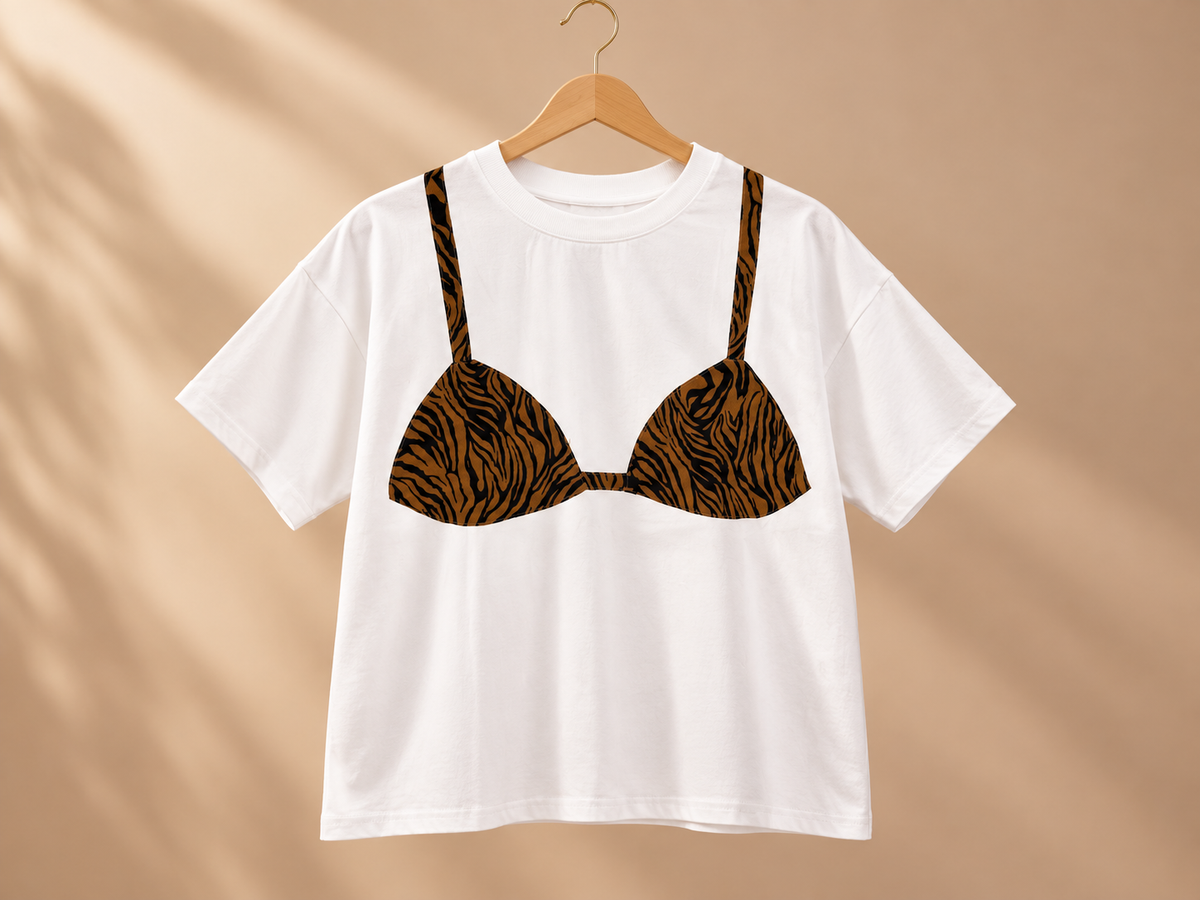 Animal print bralett shirt
